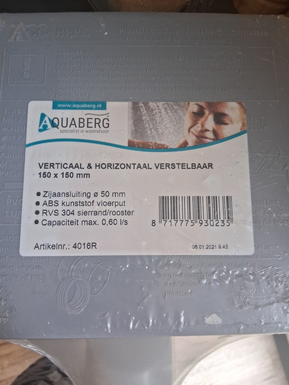 Aquaberg Vloerput Verticaal & Horizontaal Verstelbaar, Ophalen of Verzenden