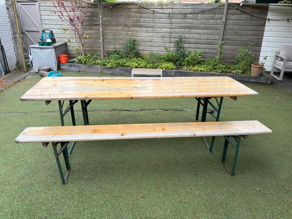 Picknicktafel met bankjes, Gebruikt, Ophalen of Verzenden, Inklapbaar, Rechthoekig