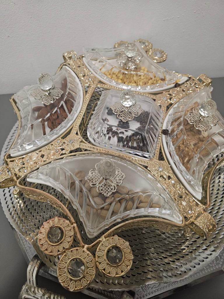 Vintage Draaiplateau Snackschaal Glas Chroom, Ophalen of Verzenden