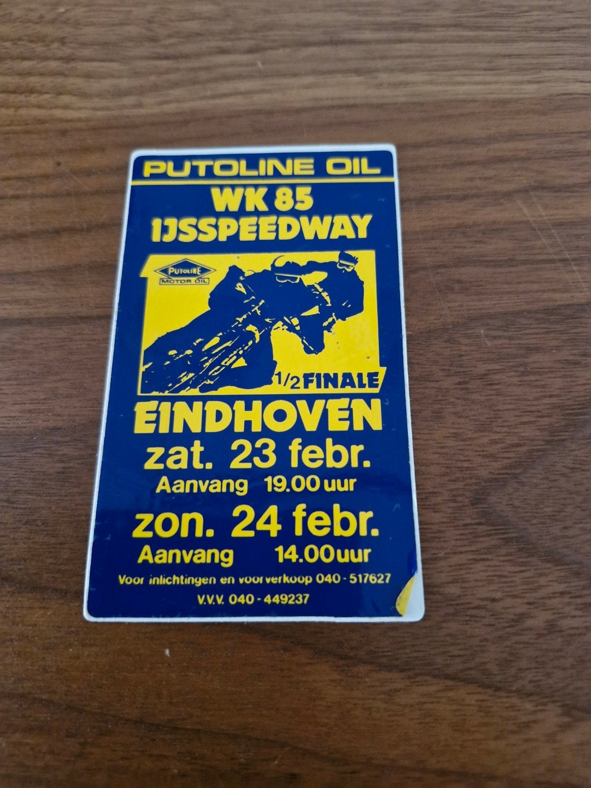 336 Vintage Putoline Oil WK 85 IJsspeedway Sticker Eindhoven, Ophalen of Verzenden