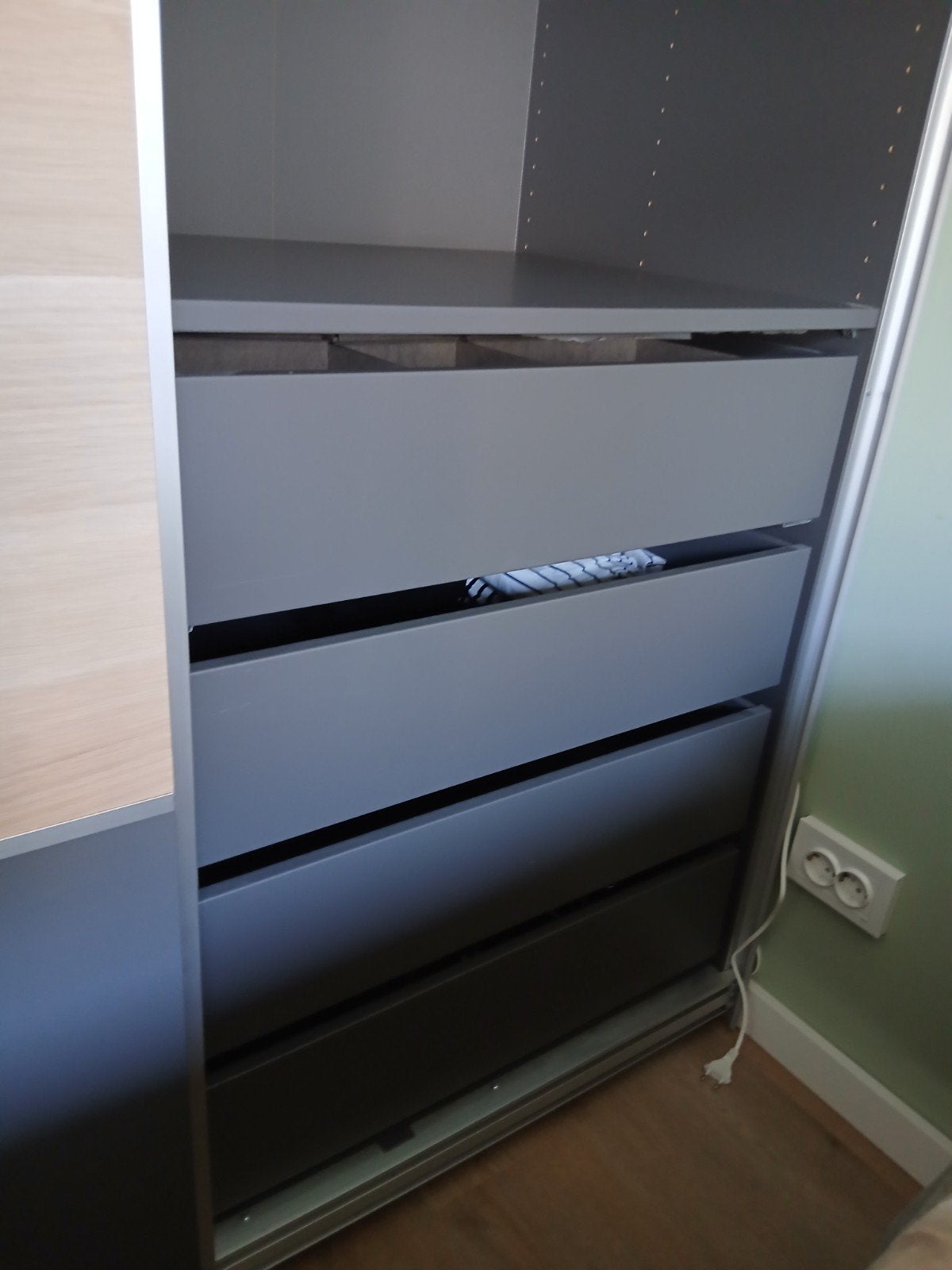 4 lades en plank antraciet voor Ikea Pax kast 58x100 cm, Gebruikt, Met lade(s), Minder dan 100 cm, 50 tot 75 cm