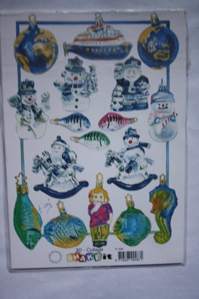 18 st. A5 knipvellen shakeit 3D collage 9808, Ophalen of Verzenden, Nieuw, Kerst, Knipvel