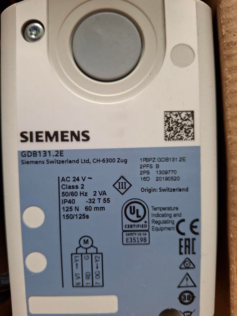 Siemens elektrische servomotor GDB131.2E   24 V, Doe-het-zelf en Verbouw, Alarmsystemen, Ophalen of Verzenden, Nieuw, Detector, Sensor of Melder