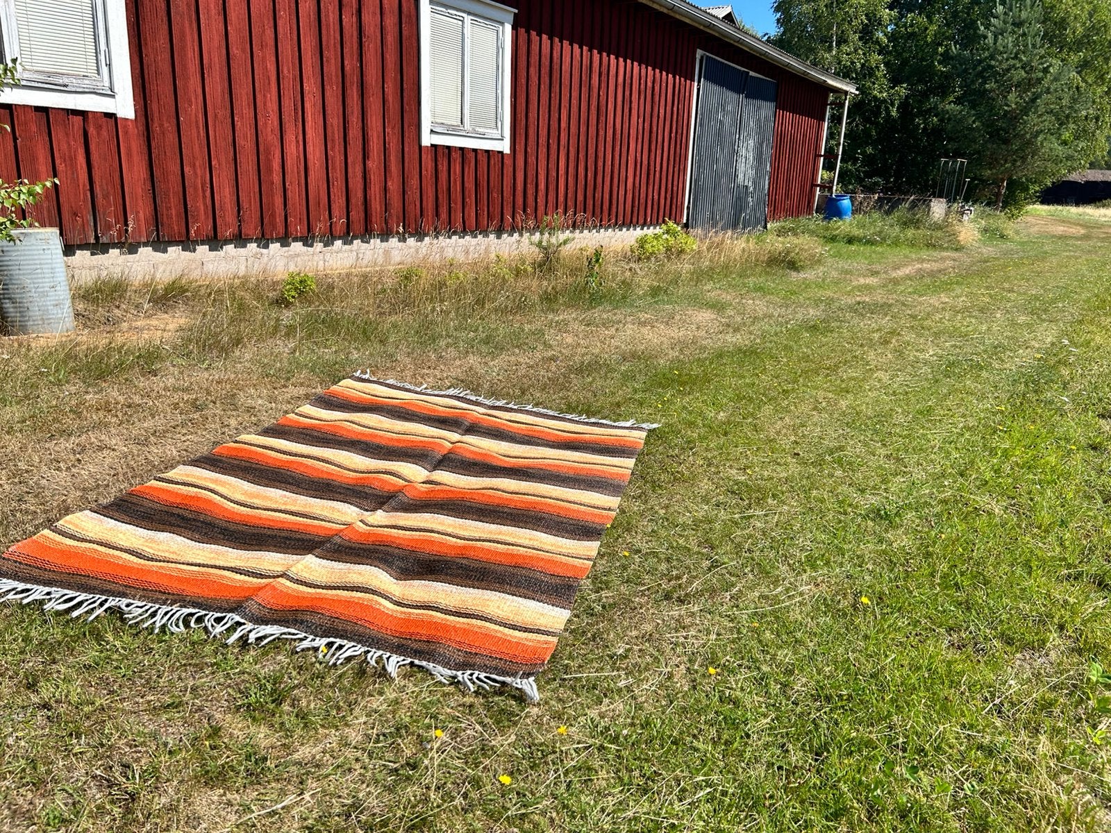 Groot zweeds vloerkleed  plastmatta 140x200, Retro, Loppis, Scandinavisch, Zweeds