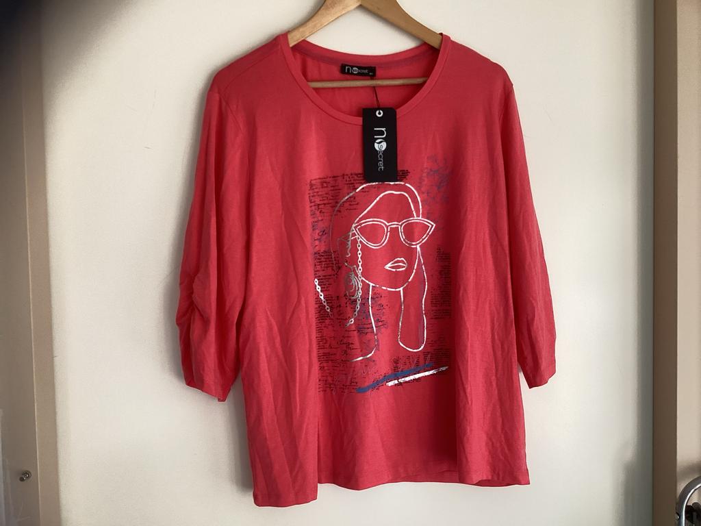 No Secret shirt maat 44 Lyocell/elastan 3/4 mouw, Ophalen of Verzenden, Nieuw, Roze, Shirt of Top