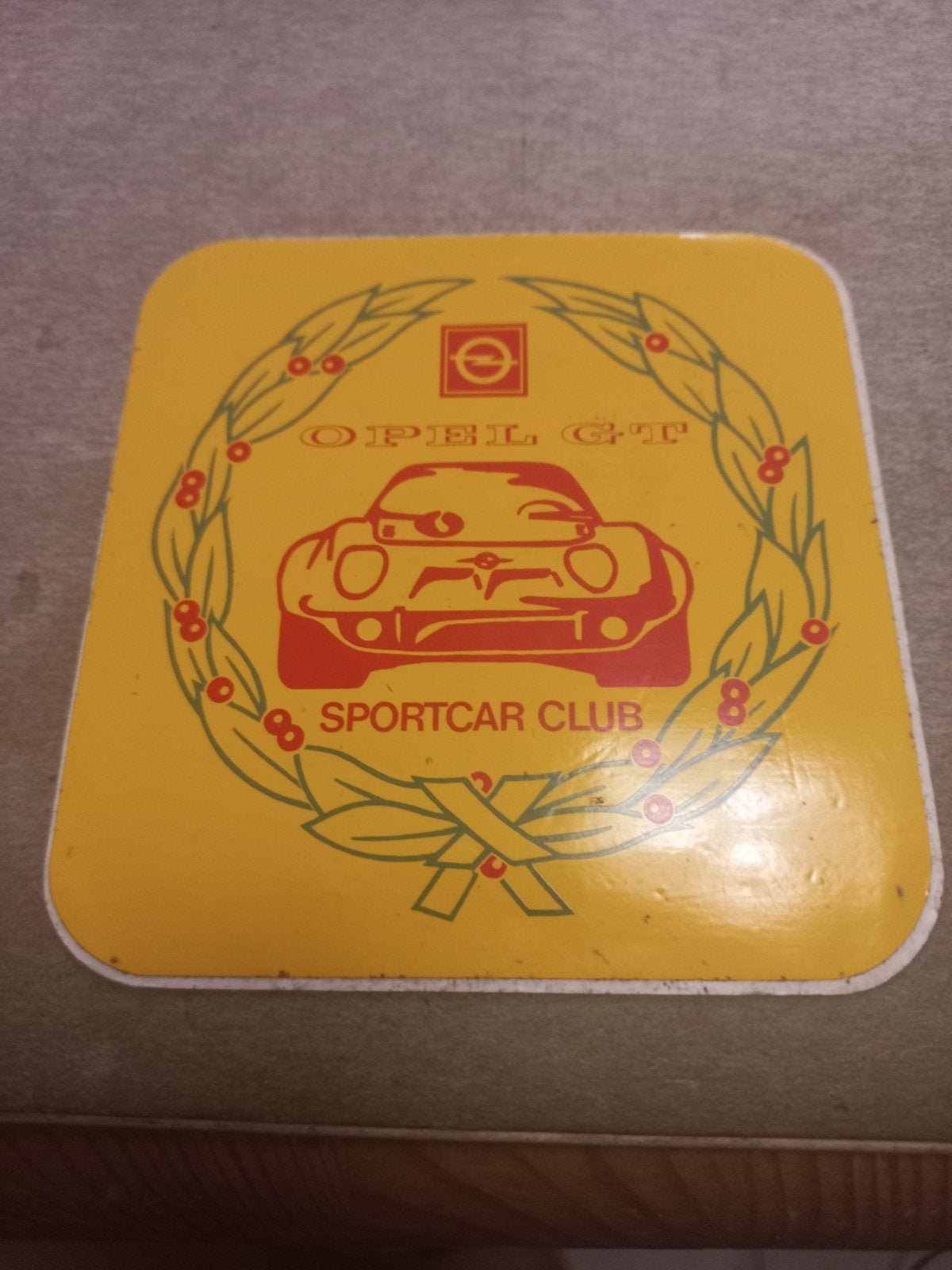 Vintage Opel GT Sportscar Club sticker, Ophalen of Verzenden, Gebruikt