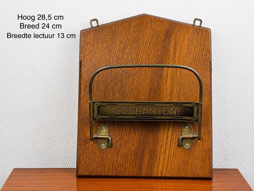 Vintage krantenhouder met 'COURANTEN' inscriptie, Ophalen of Verzenden