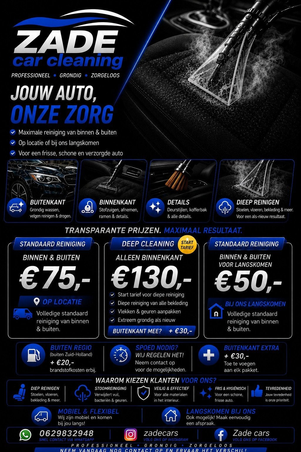 auto deepcleaning, Auto diversen, Ophalen, Nieuw