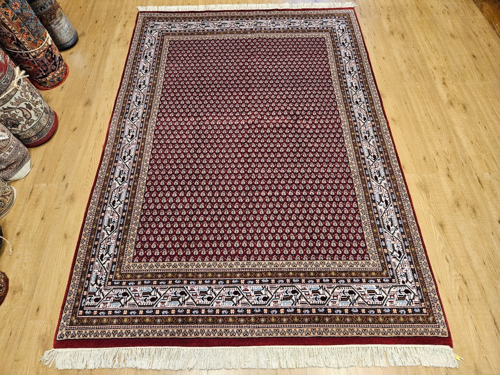 Handgeknoopt oosters tapijt mir 246x163, Info@SlatsAntiek.nl, Perzisch, 150 tot 200 cm, Vof Slats Antiek