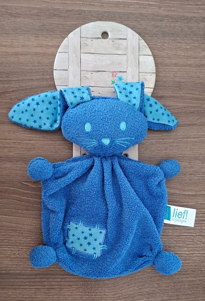 Knuffeldoekje, Knuffel van Lief, Donker Blauw Konijn, Nieuw, Overige merken, Blauw, Nieuw, Ophalen of Verzenden