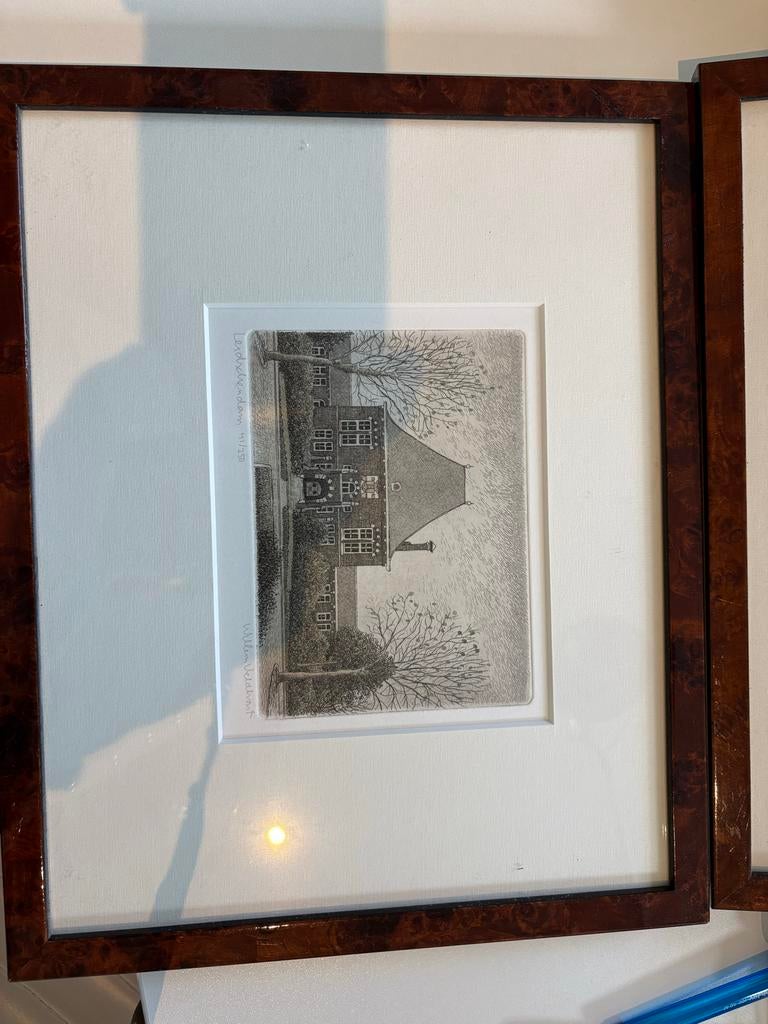 3 zeefdrukken van Leidschendam - Willem Veldhorst, Antiek en Kunst, Ophalen of Verzenden