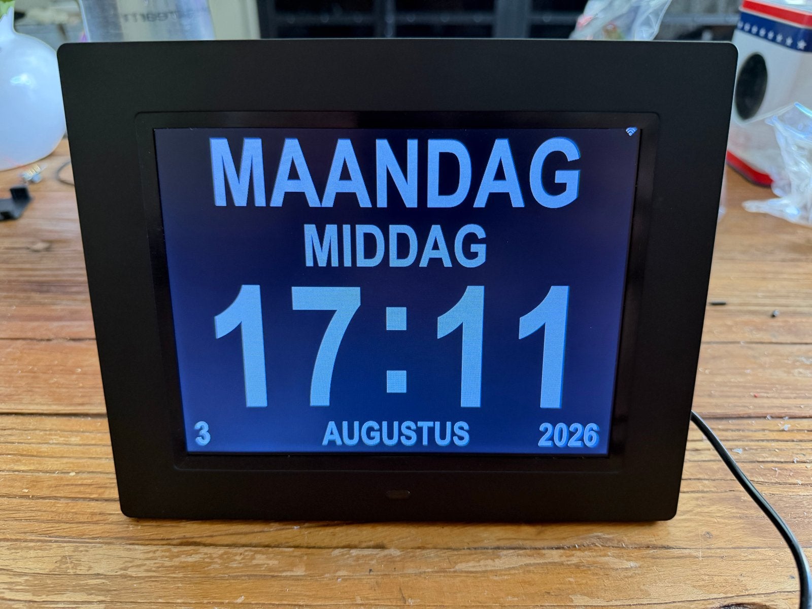 Dementieklok met 4 wijzerplaten, 5 alarmen en timer, Nieuw, Ophalen of Verzenden, Analoog en Digitaal, Kalenderfunctie