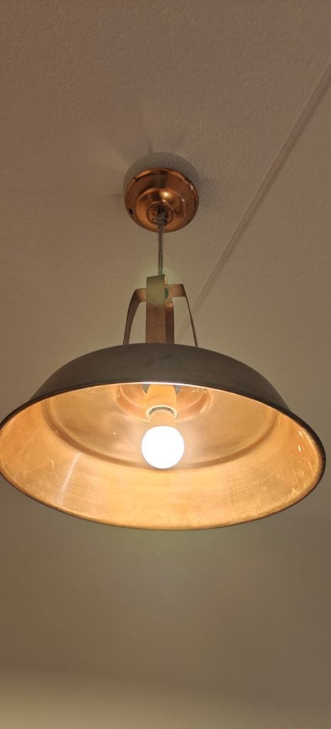 Koperen HK Living lamp, Huis en Inrichting, Ophalen, E27 (groot), Zo goed als nieuw, Metaal