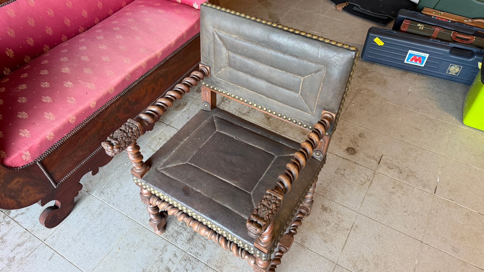 Antieke stoel, Huis en Inrichting, Banken | Sofa's en Chaises Longues, Ophalen, Gebruikt, Eenpersoons, 75 tot 100 cm