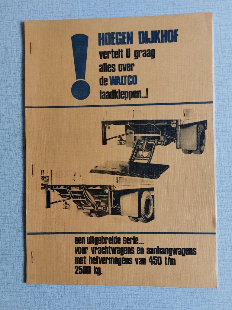 Brochure / Folder HOEGEN DIJKHOF - Waltco Laadkleppen, Ophalen of Verzenden, Gelezen, Overige merken