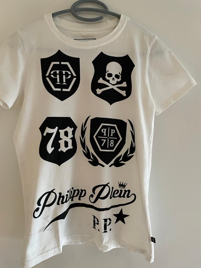 Philipp plein shirt met leuke opdruk 12/13 jaar, Ophalen of Verzenden, Zo goed als nieuw, Jongen, Shirt of Longsleeve