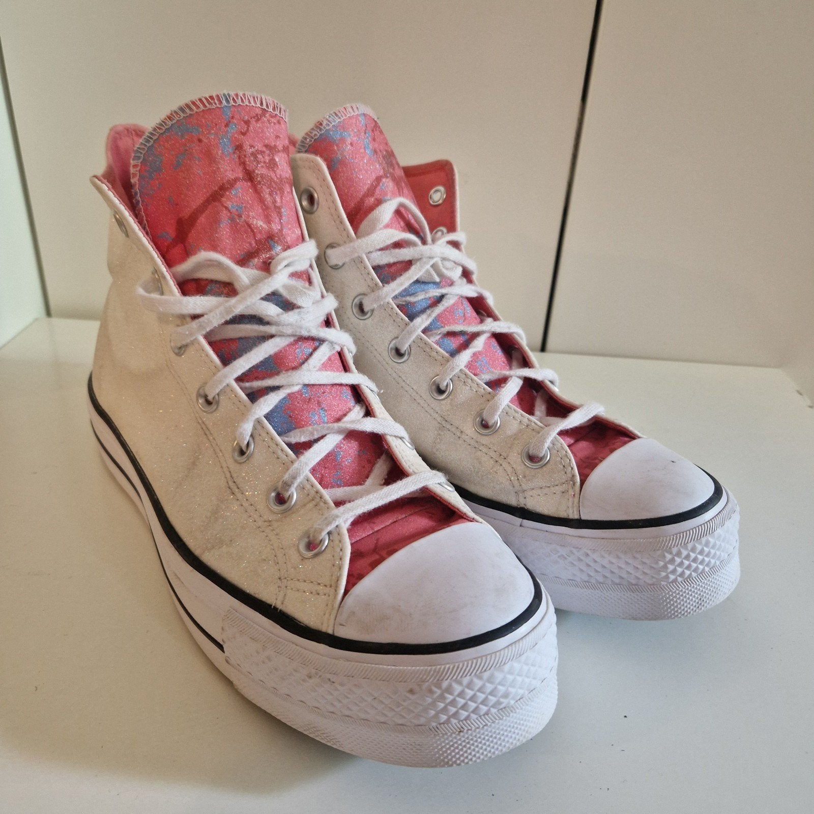 Converse platform All Star Glitter Sneakers Maat 42.5, Wit, Converse, Ophalen of Verzenden, Sneakers of Gympen