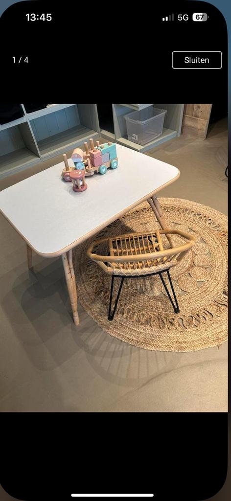 Bamboe tafel en stoeltje, Ophalen, Zo goed als nieuw, Overige typen