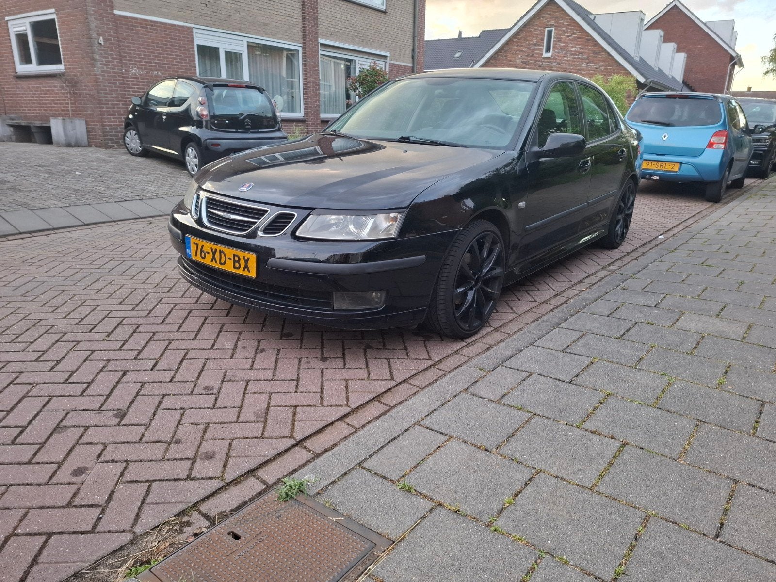 Saab 9-3 1.8 I Sport Sedan 2007 Zwart, Auto's, 4 cilinders, 1796 cc, Origineel Nederlands, Bedrijf