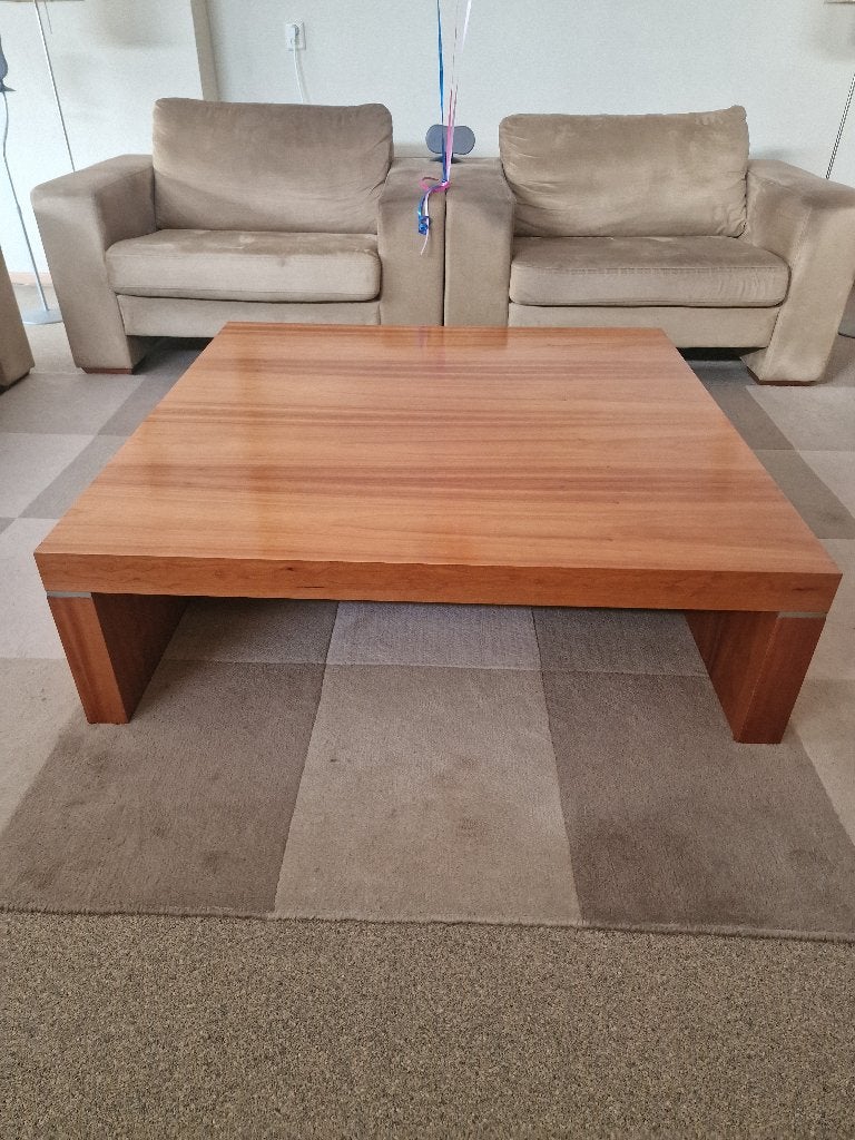 ** salontafel kersenhout 75 euro **, Ophalen, Gebruikt, 100 tot 150 cm, Vierkant