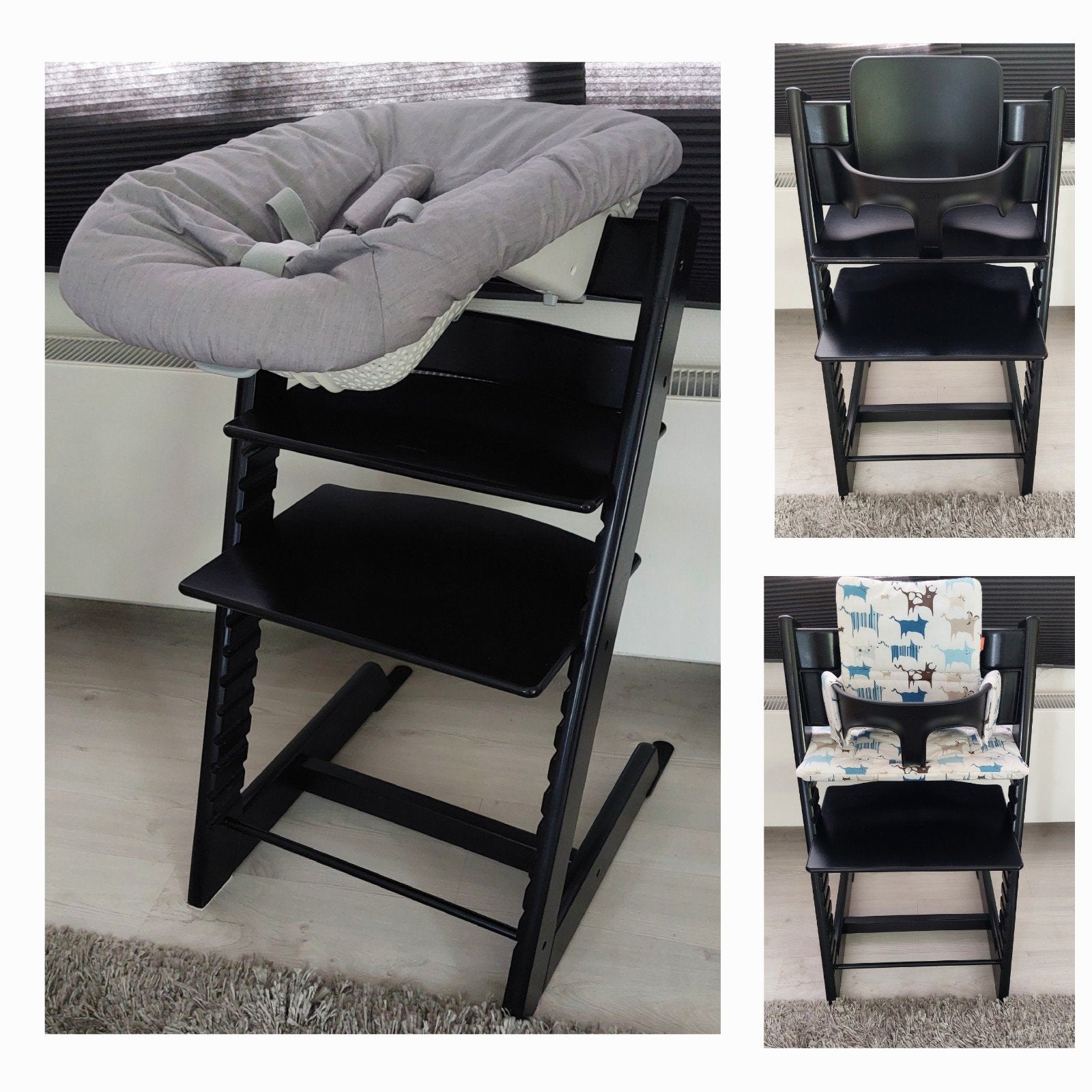 Zeer compleet! Tripp Trapp, newborn, babyset, evt. tray,kuss, Ophalen, Gebruikt, Meegroeistoel