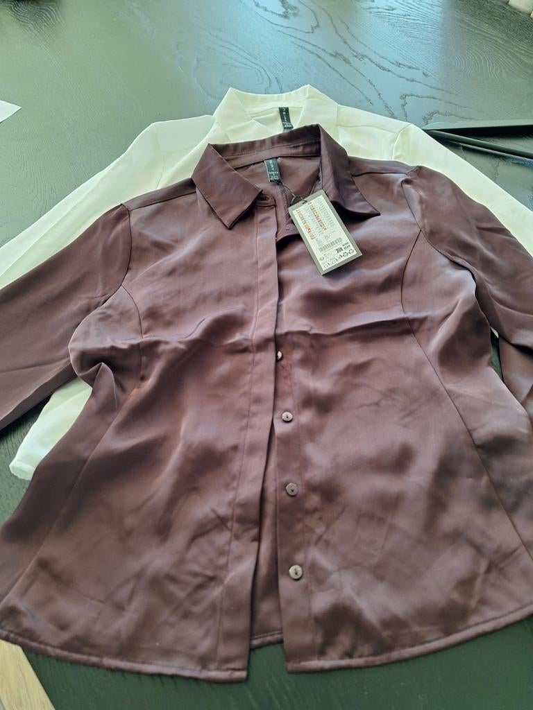 AMISU blouse bruin en crème maat L, Bruin, Maat 42/44 (L), Nieuw, Ophalen of Verzenden