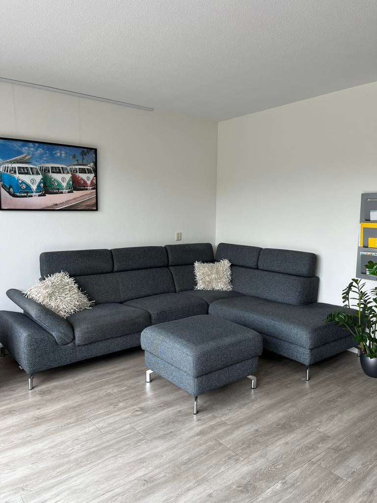 Hoekbank Montel zwart/licht grijs, Ophalen, 250 tot 300 cm, Gebruikt, Hoekbank