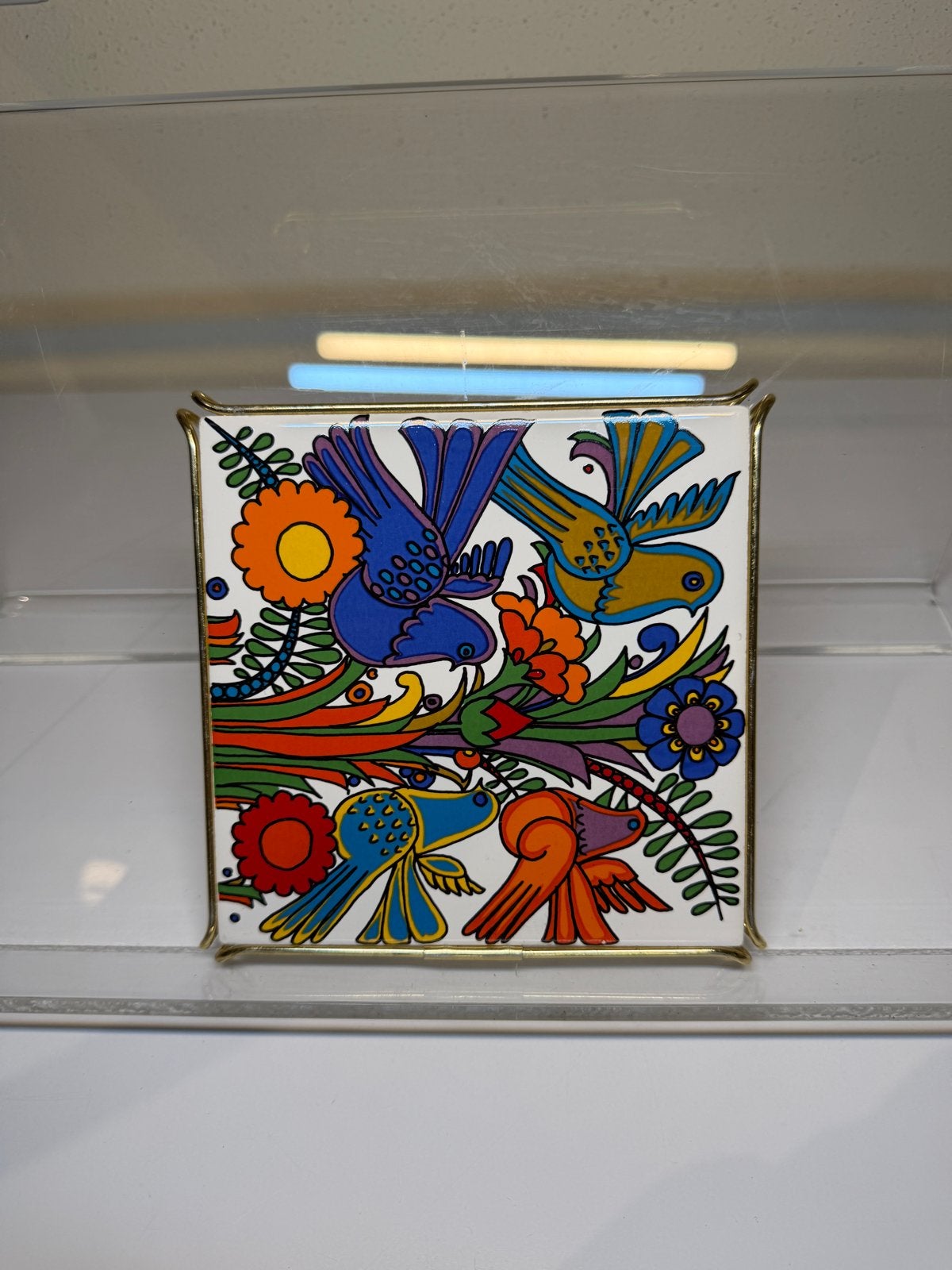 Vintage Villeroy & Boch onderzetter met vogelmotief, Ophalen of Verzenden