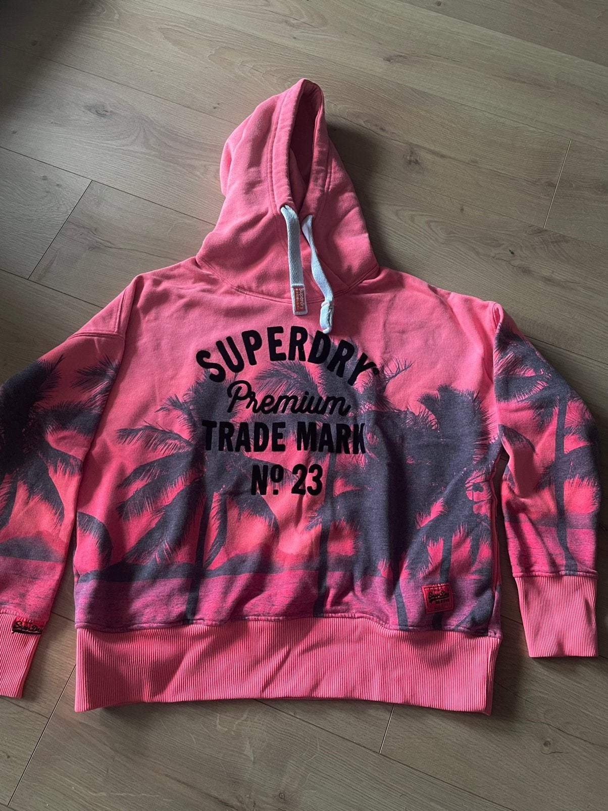Warme SuperDry hoodie (maat L), Ophalen, Zo goed als nieuw, Roze