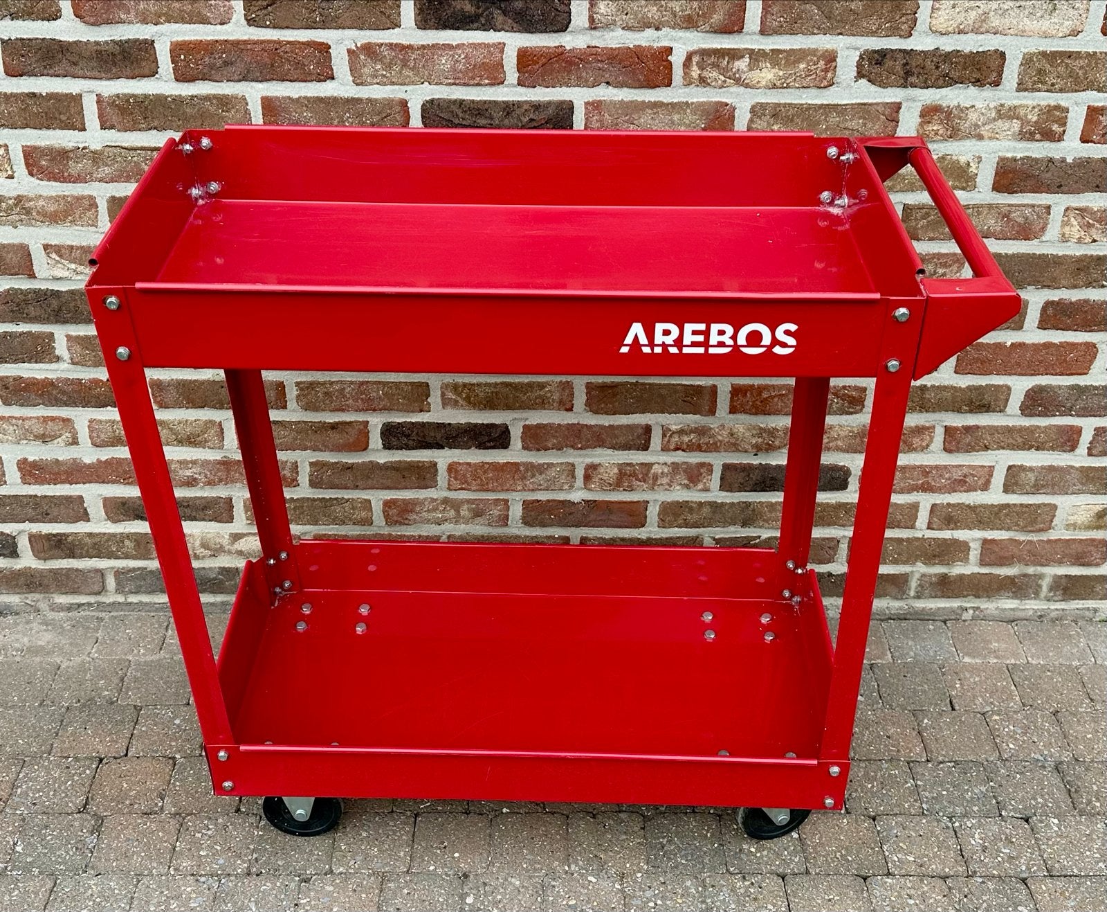 AREBOS Gereedschapswagen Werkplaatswagen Rood, Ophalen, Gebruikt
