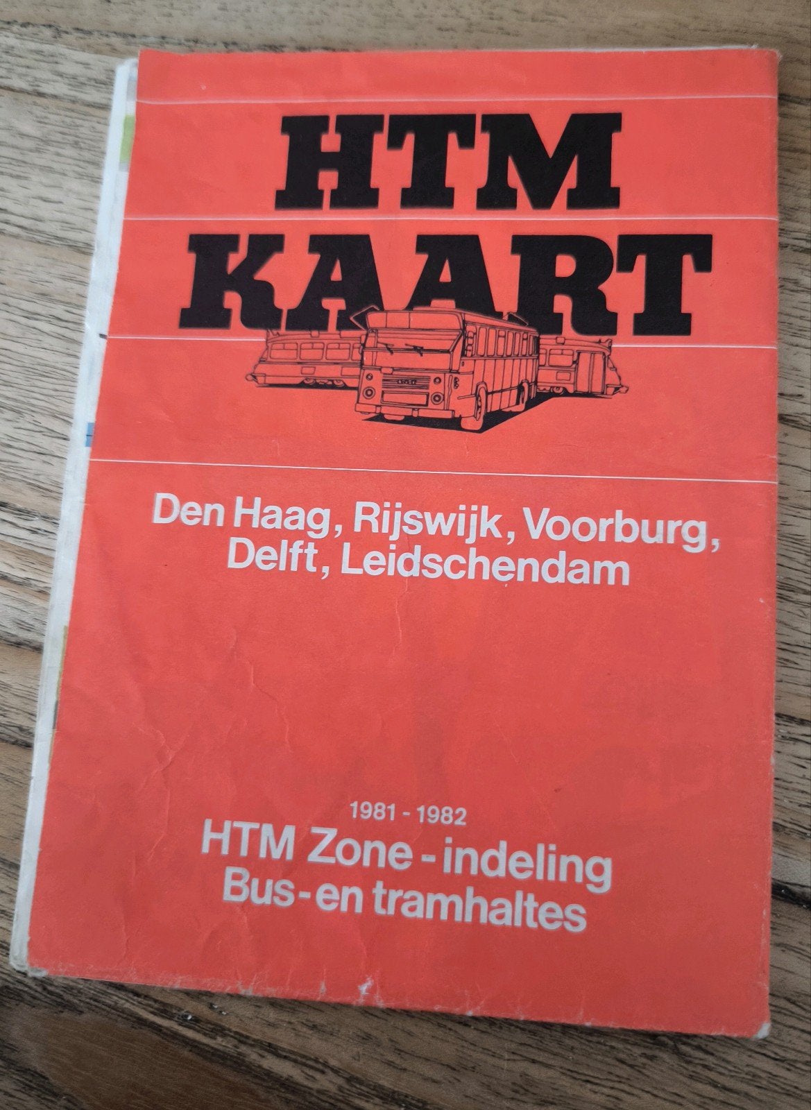 HTM kaart 1981/1982 Den Haag Rijswijk Voorburg Delft vintage, Boeken, Ophalen of Verzenden, Gelezen, Nederland