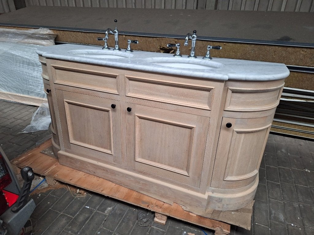 badkamermeubel + spiegel massief eiken, Ophalen, Nieuw, Minder dan 100 cm, 50 tot 75 cm