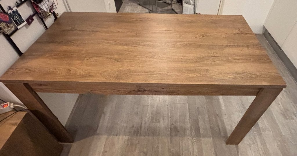 Eettafel | Vedde | donker eiken | 160 x 90 cm, Gebruikt, 50 tot 100 cm, 150 tot 200 cm, Rechthoekig