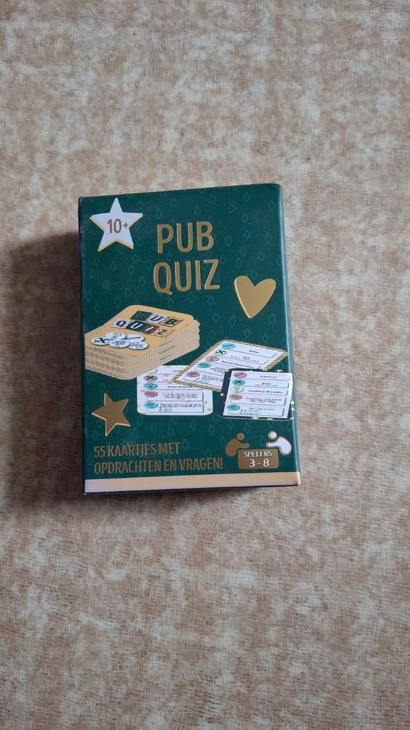 Pub Quiz Kaartspel - 55 Kaartjes met Vragen en Opdrachten, Vijf spelers of meer, Ophalen of Verzenden, Zo goed als nieuw, DP Factory B.V.