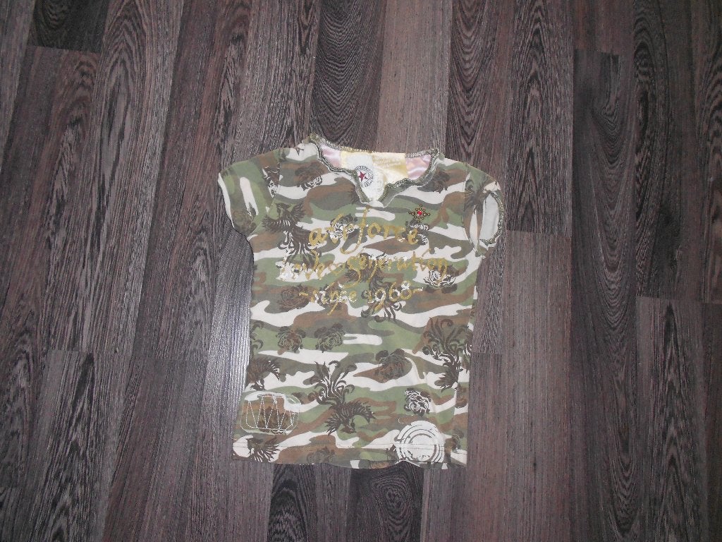 super gaaf meisjest-shirt ( maat 6/116 ) AIRFORCE, Ophalen of Verzenden, Gebruikt, Meisje, Shirt of Longsleeve