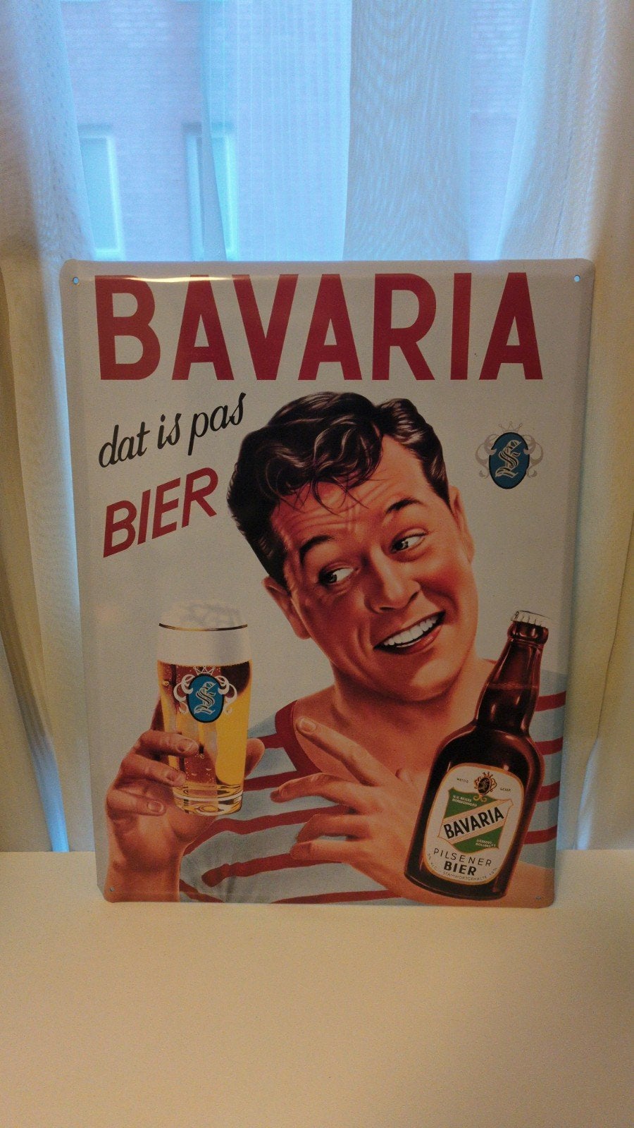 Metalen Bavaria bier reclamebord - 30x40cm, Ophalen of Verzenden
