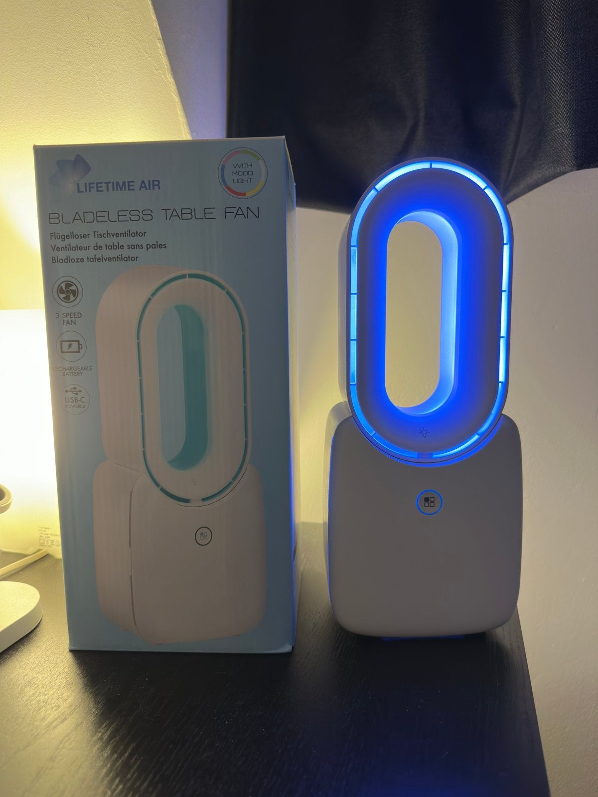 Lifetime Air: bladloze tafelventilator, Witgoed en Apparatuur, Ophalen of Verzenden, Nieuw, Tafelventilator