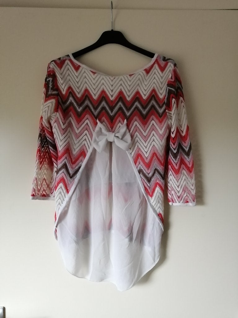Tuniek met Strik- Maat 36 / S, Kleding | Dames, Blouses en Tunieken, Verzenden, Oranje, Maat 36 (S), Onbekend