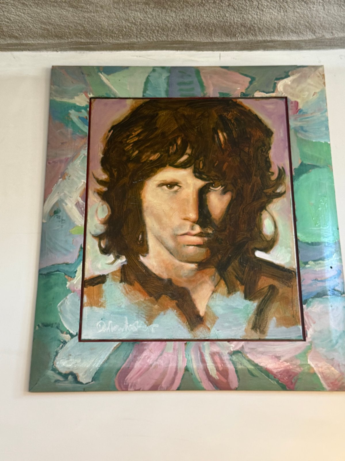 Jim Morrison Portret Schilderij - Gesigneerd Donkersloot, Ophalen, Acrylverf, Gesigneerd, Portret
