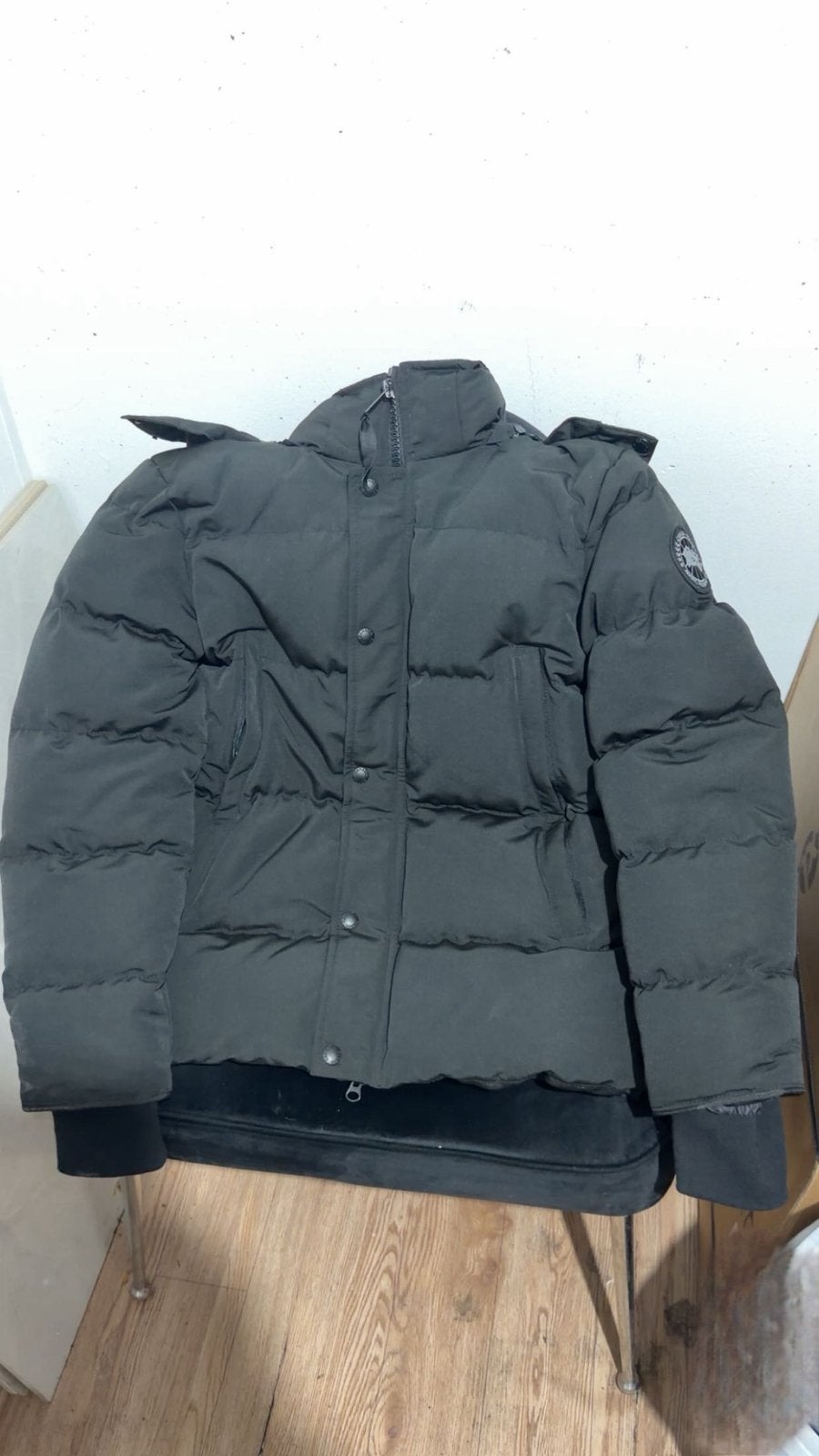 Canada Goose Wyndham, Ophalen, Zo goed als nieuw, Maat 46 (S) of kleiner, Zwart
