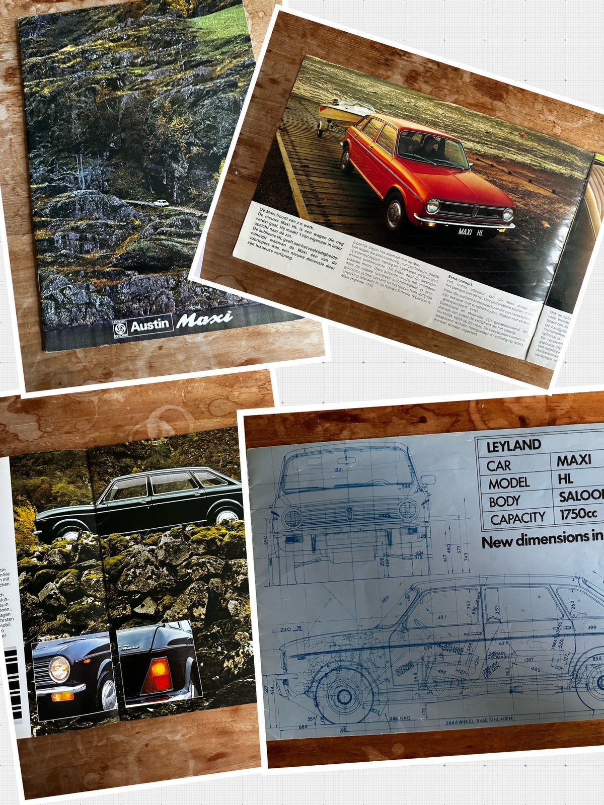 Brochure Austin Maxi (2 stuks), Verzenden, Gelezen, Overige merken