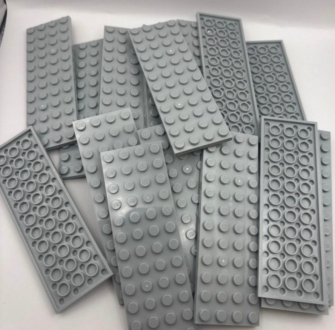 20x LEGO Plaat 4x12 Lichtgrijs - Bouwstenen, Ophalen of Verzenden, Zo goed als nieuw, Overige merken