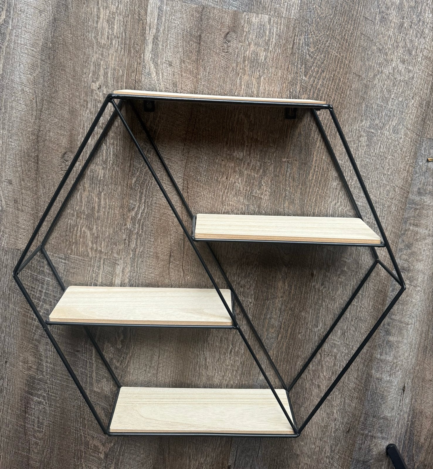 Zeshoekig wandrek met houten planken, Ophalen, Zo goed als nieuw