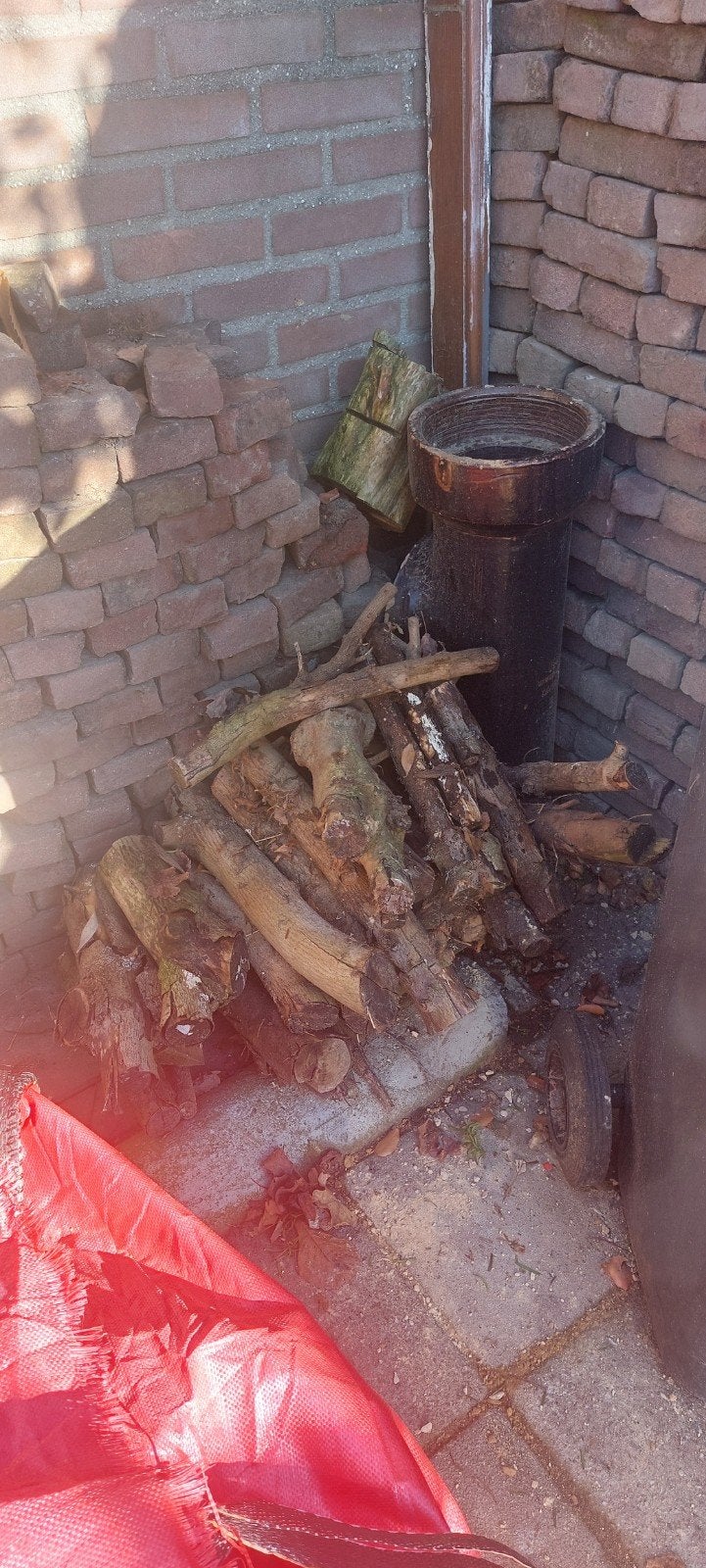 stapeltje haardhout, Ophalen
