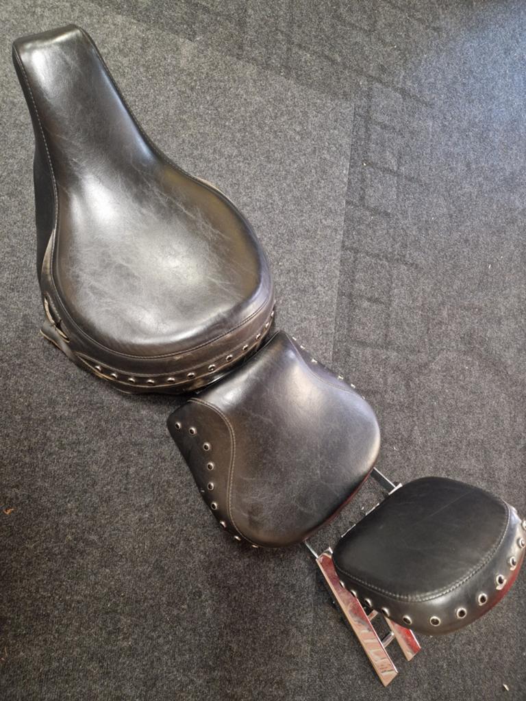 Zadelset Harley Roadking zadel duo seat sissybar rugsteun, Ophalen of Verzenden