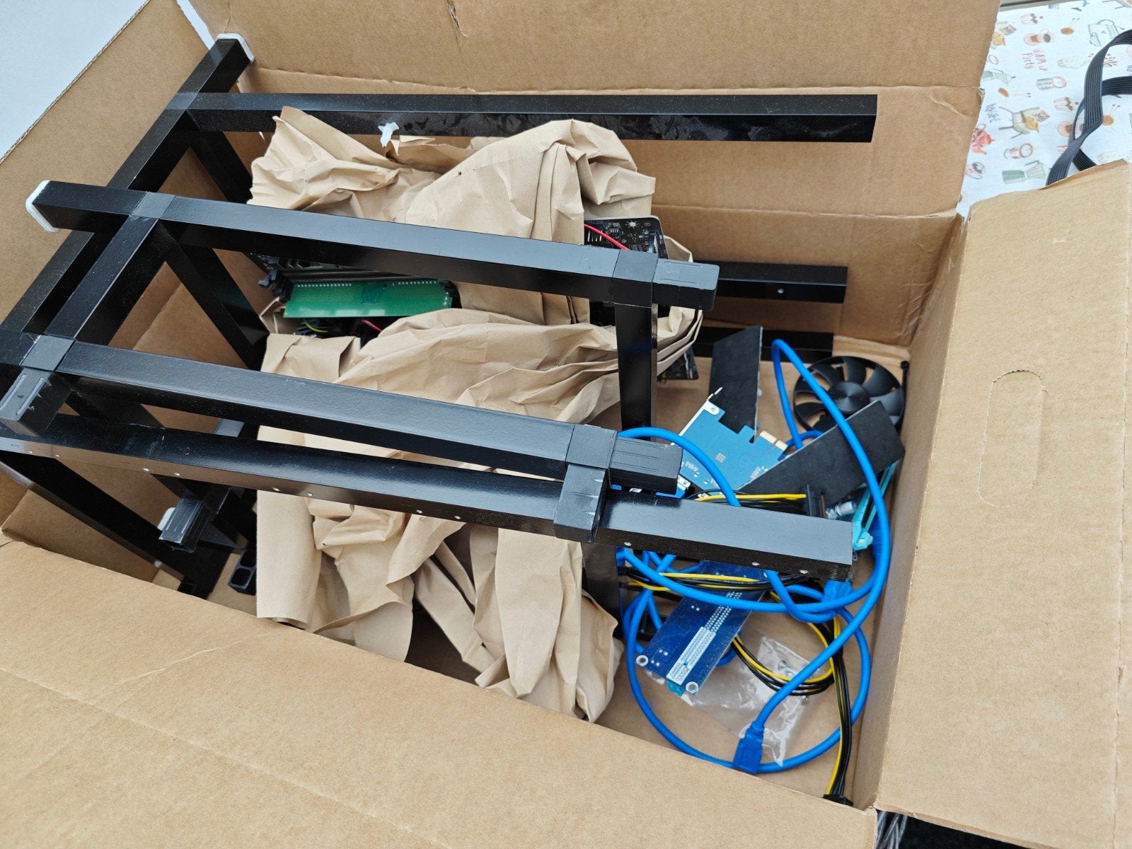 Mining Rig Onderdelen: CPU, RAM, Moederbord, Risers, Ophalen of Verzenden, Gebruikt