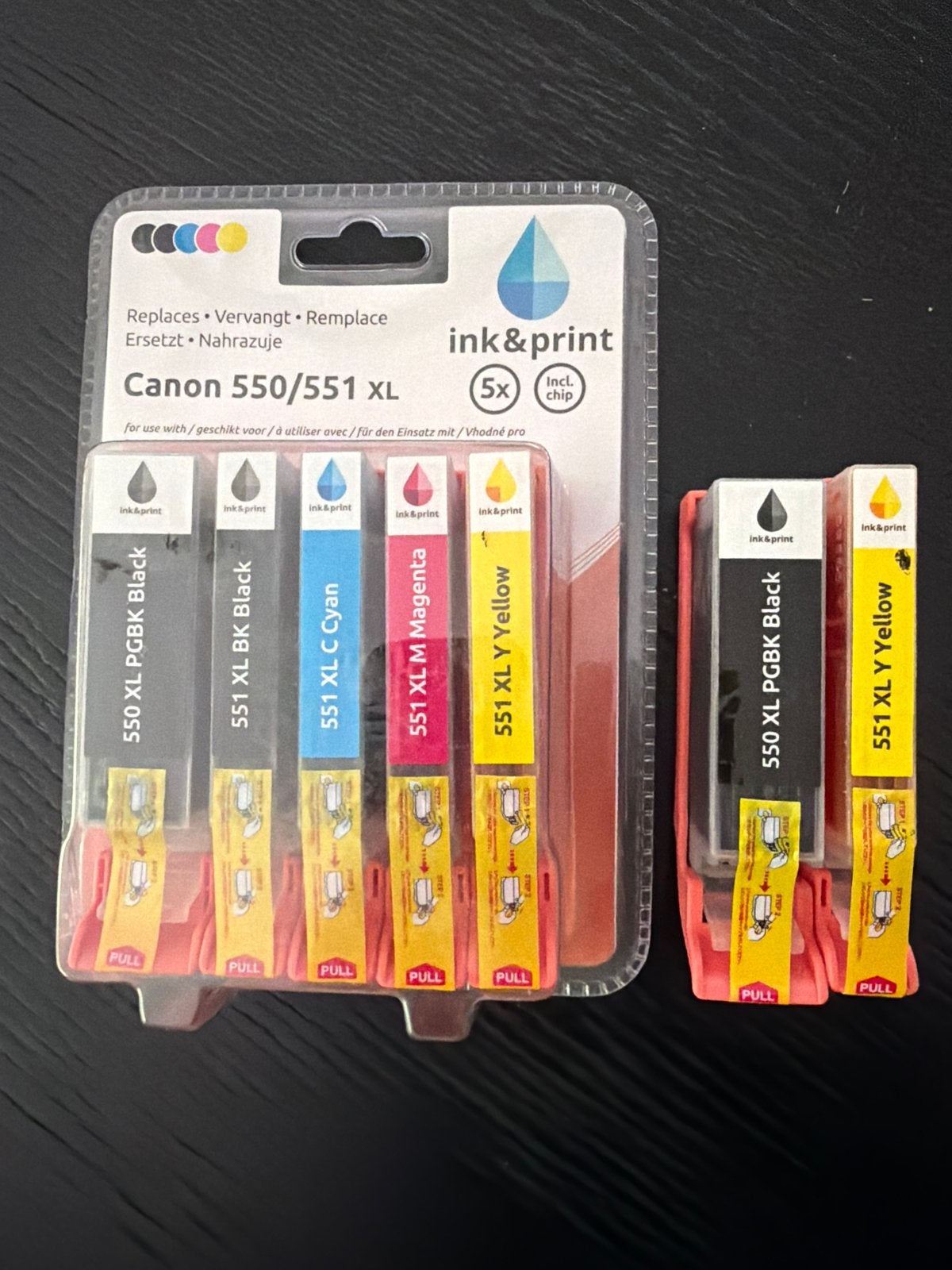 Inkt & Print Canon 550/551 XL Inktcartridges (5 stuks), Printer, Inkjetprinter, Ophalen of Verzenden, Nieuw
