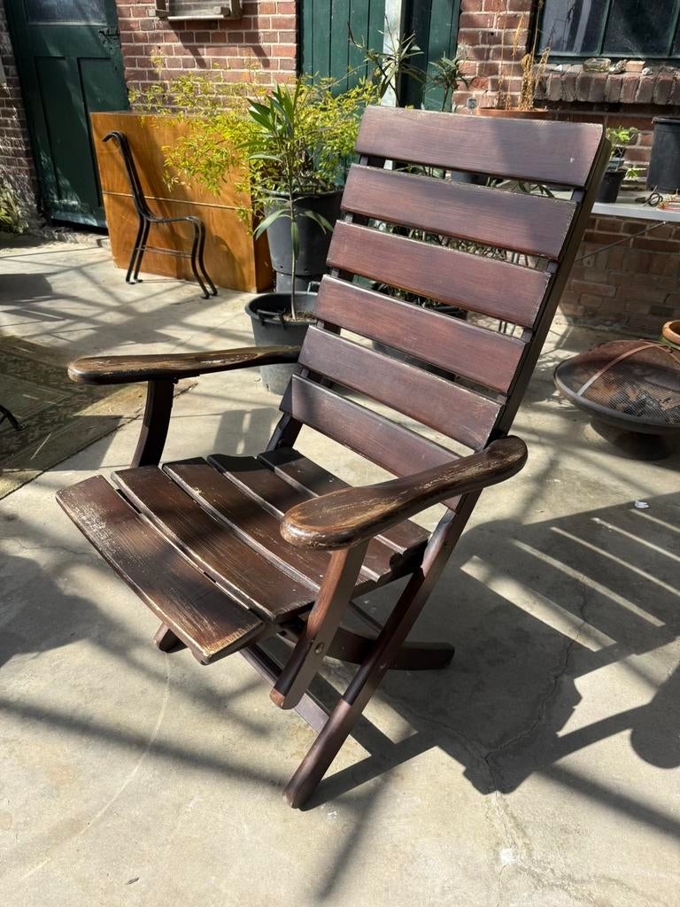 Herlag stijl tuinstoelen, Tuin en Terras, Tuinstoelen, Ophalen, Zo goed als nieuw, Hout