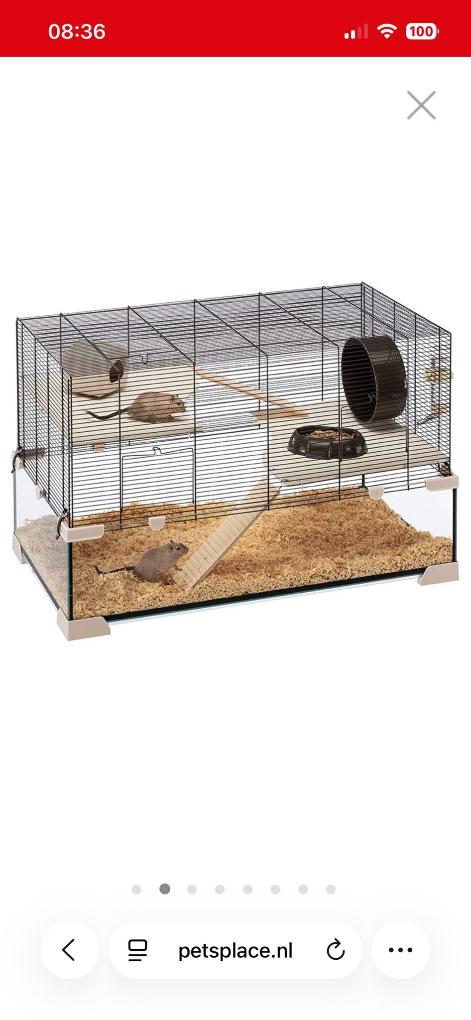 Ferplast Karat 80 knaagdierenkooi incl accessoires, Kooi, Zo goed als nieuw, Hamster, 75 tot 110 cm