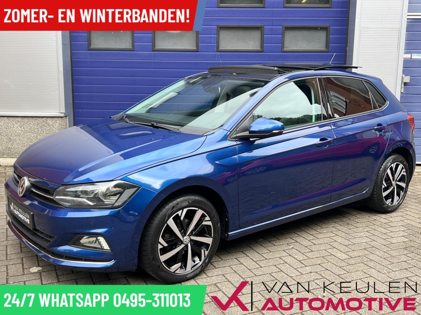 Volkswagen Polo 1.0 TSI Highline l Pano l ACC l Camera l Vol, Auto's, Voorwielaandrijving, Stof, Euro 6, Blauw